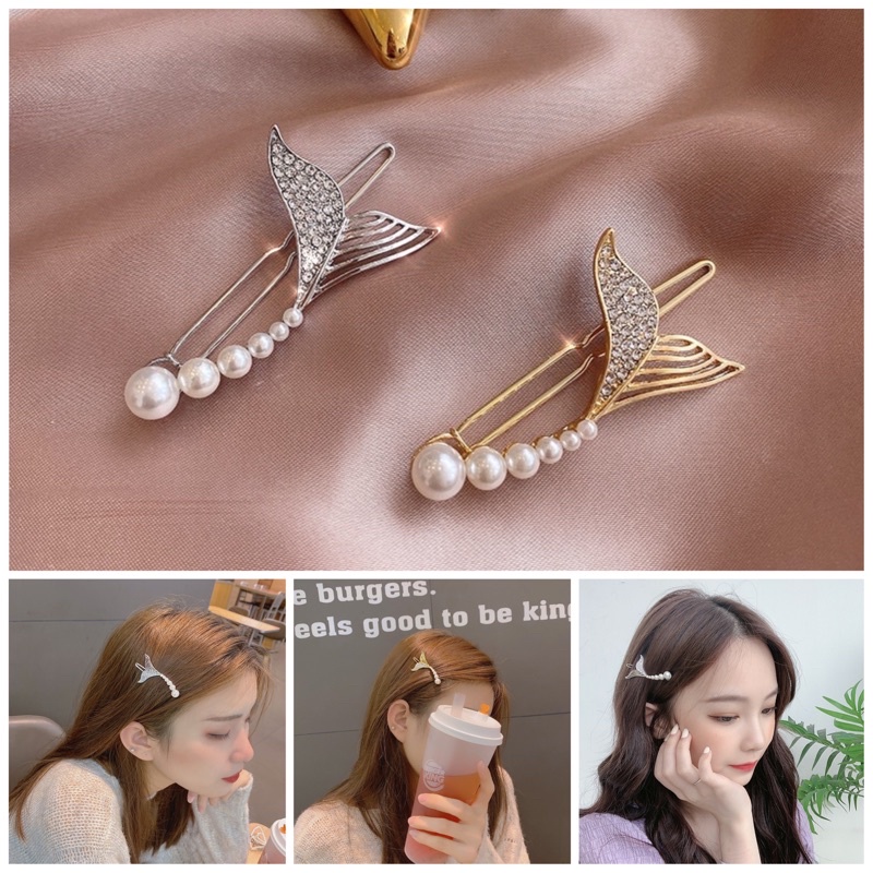 Kẹp tóc mái, kẹp tóc sau đầu hình đuôi cá Hàn Quốc, phụ kiện chụp ảnh