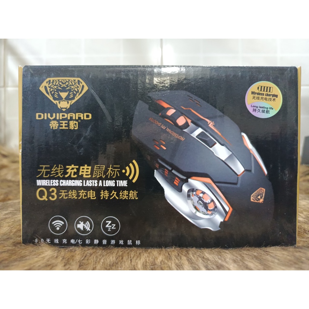 Chuột Gaming không dây Q1 🔥FREE SHIP🔥 Đèn LED_6 nút bấm_Sạc Pin_Chính hãng Divipard_BH 6 tháng_TEEGA SHOP