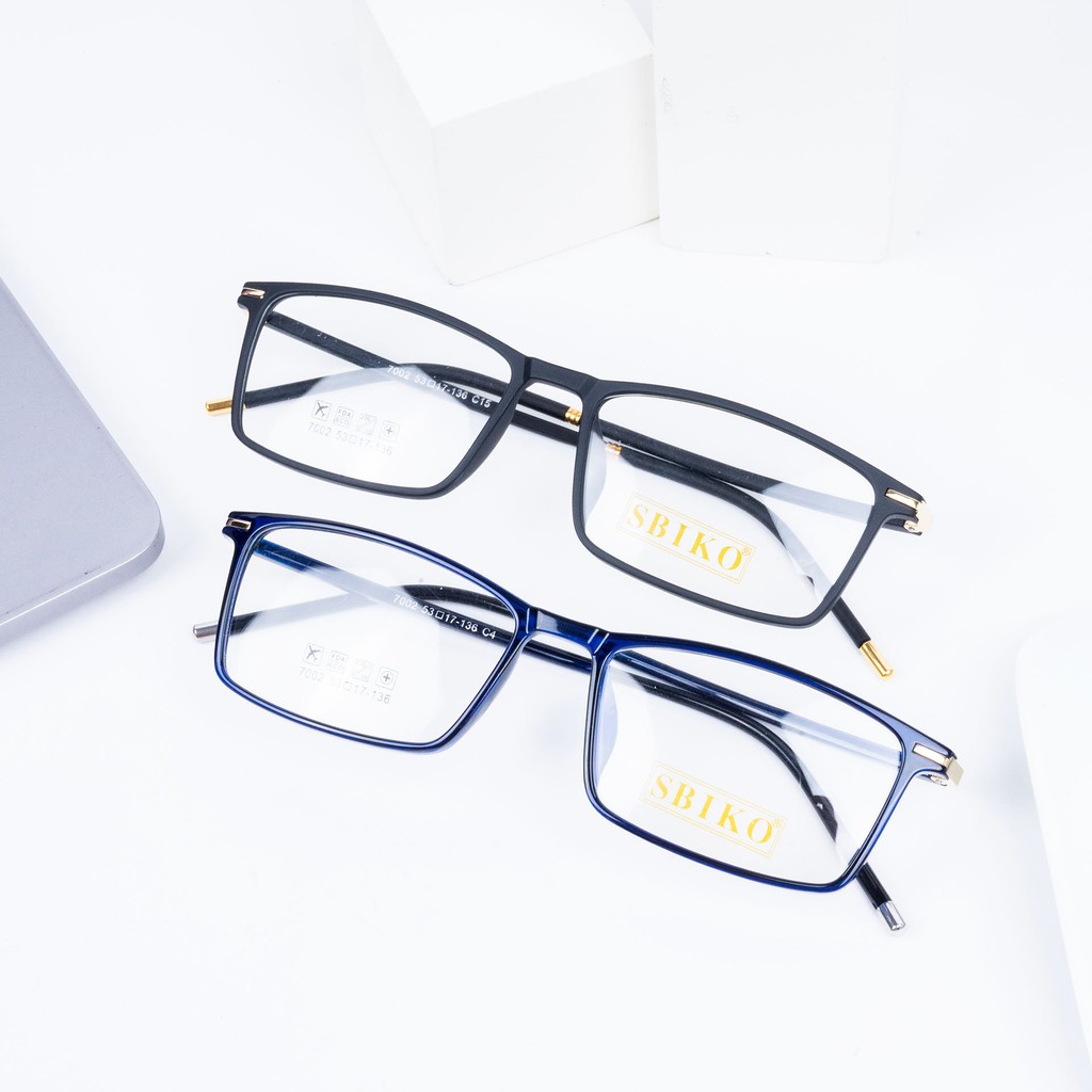 Gọng kính vuông mỏng nam nữ nhựa HQ7002