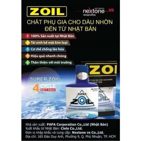 Set 5 chai SUPER ZOIL - chất phụ gia cho dầu nhờn đến từ Nhật Bản