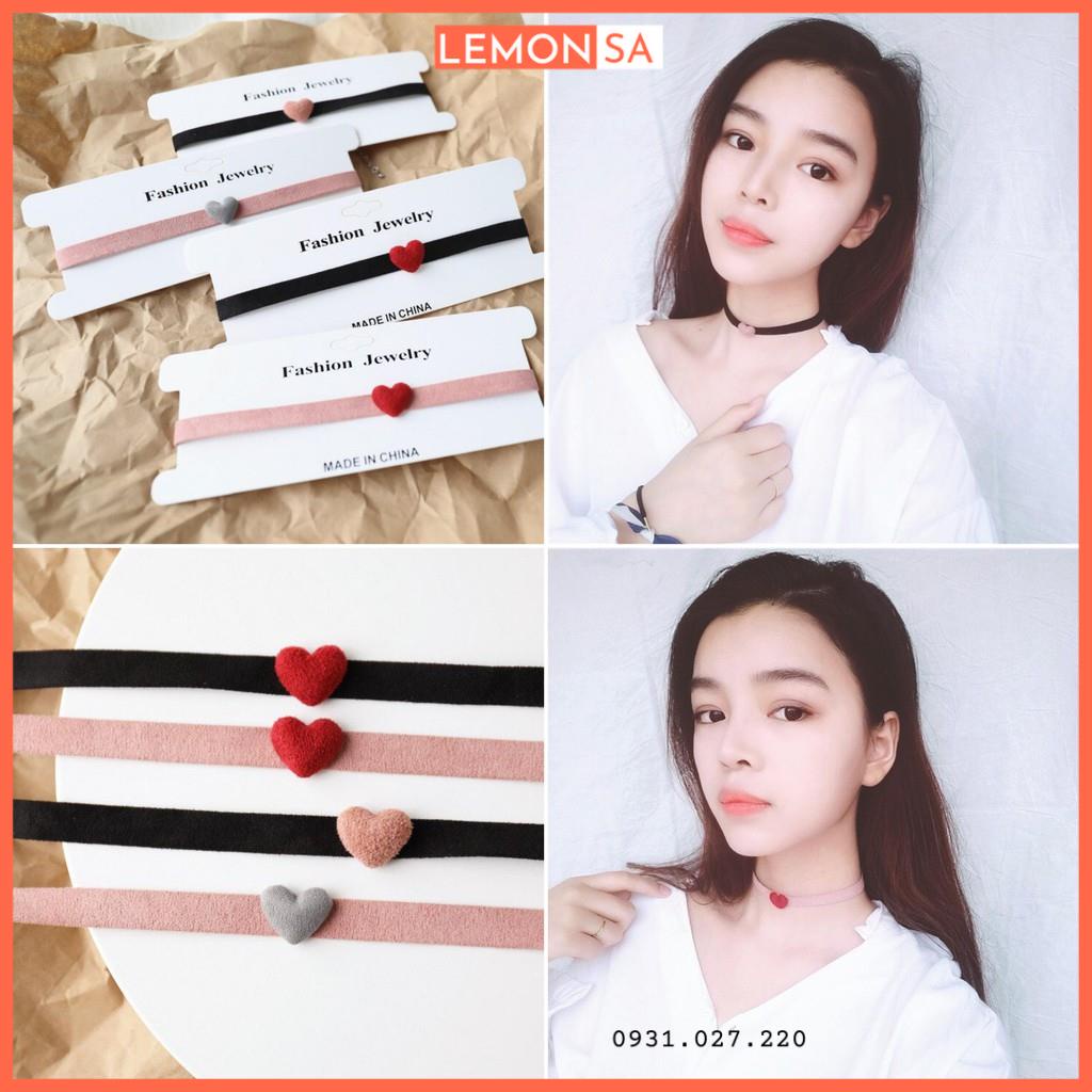 Choker tiểu thư choker nhung mặt trái tim - Mã AM07