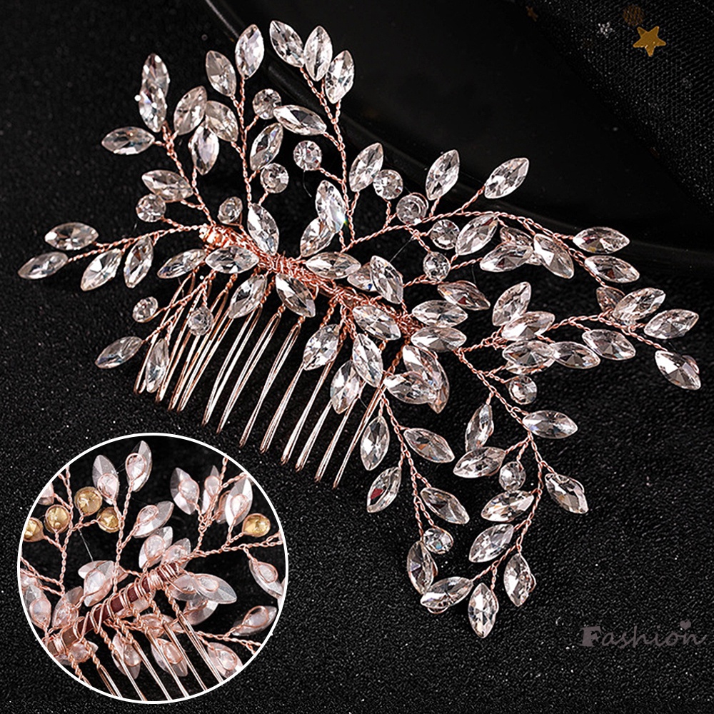 Lược Cài Tóc Hình Hoa Đính Đá Đơn Giản Siêu Bền Cho Nữ