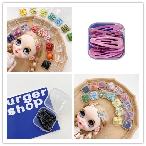 Set 10 Kẹp Tóc Kim Tuyến Màu Macaron Dễ Thương Cho Bé Gái