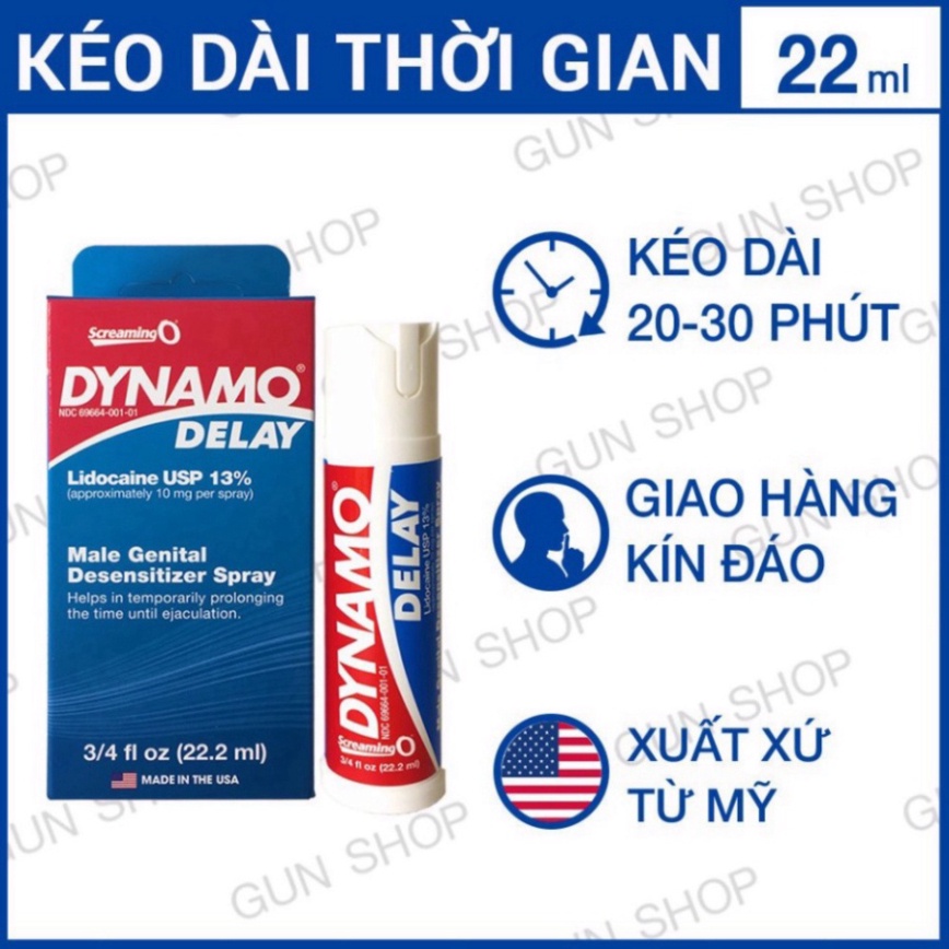 Chai xịt Dynamo Delay chống xuất tinh sớm kéo dài thời gian cho Nam