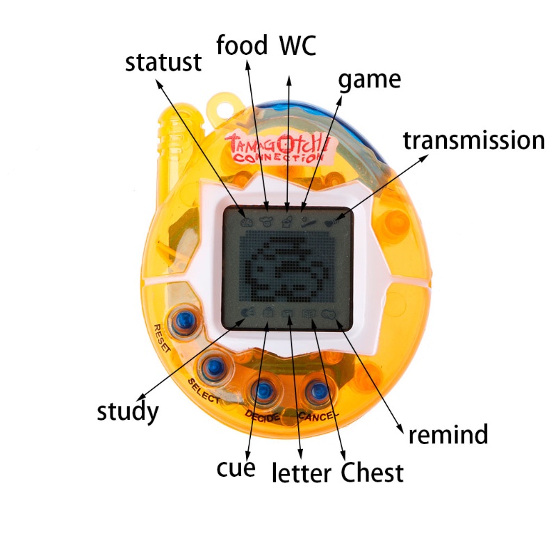 Máy chơi game nuôi thú ảo màn hình LCD kèm dây đeo tiện dụng