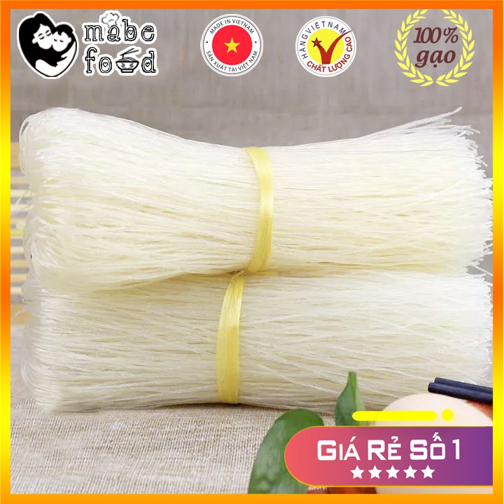 Bún gạo khô 500gr, Bún khô sạch nguyên liệu sản xuất 100% từ gạo - MaBe Food