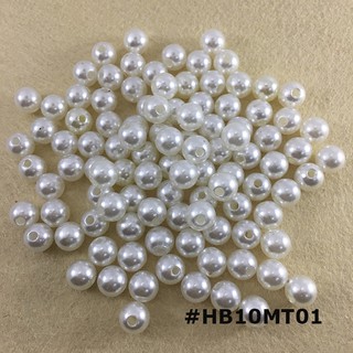 Hạt bẹt Trắng 10mm - HB01