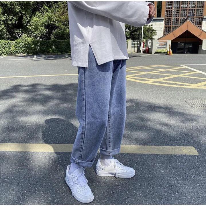 Quần Baggy jean nam ống suông rộng TR01