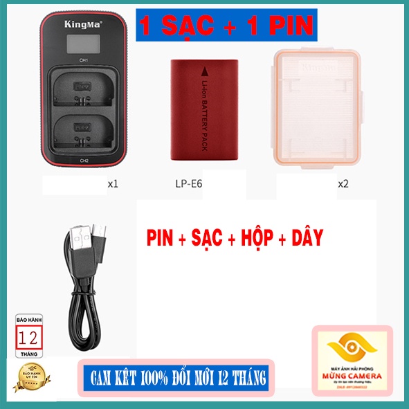 Bộ Pin sạc đôi Kingma LP-E6NH chính hãng