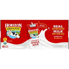 BAY AIR- date 8/2022 sữa HORIZON 18 hộp ORGANIC WHOLE MILK