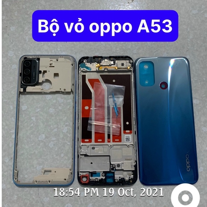 bộ vỏ oppo A53 - gồm lưng,sườn,nút ,kính camera