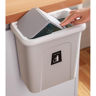 Thùng đựng rác treo cánh cửa tủ có nắp đậy trượt thông minh