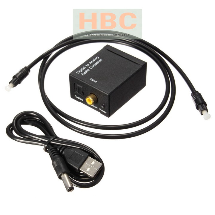 Bộ chuyển đổi tín hiệu quang Coaxial Optical sang AV RCA R L audio, cục to