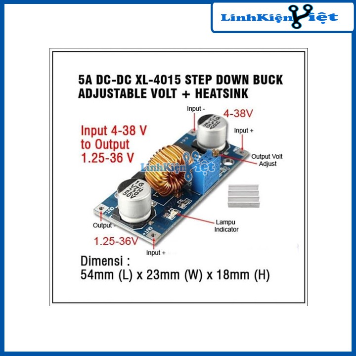 [NEW] Module Hạ Áp Buck DC-DC 5A XL4015