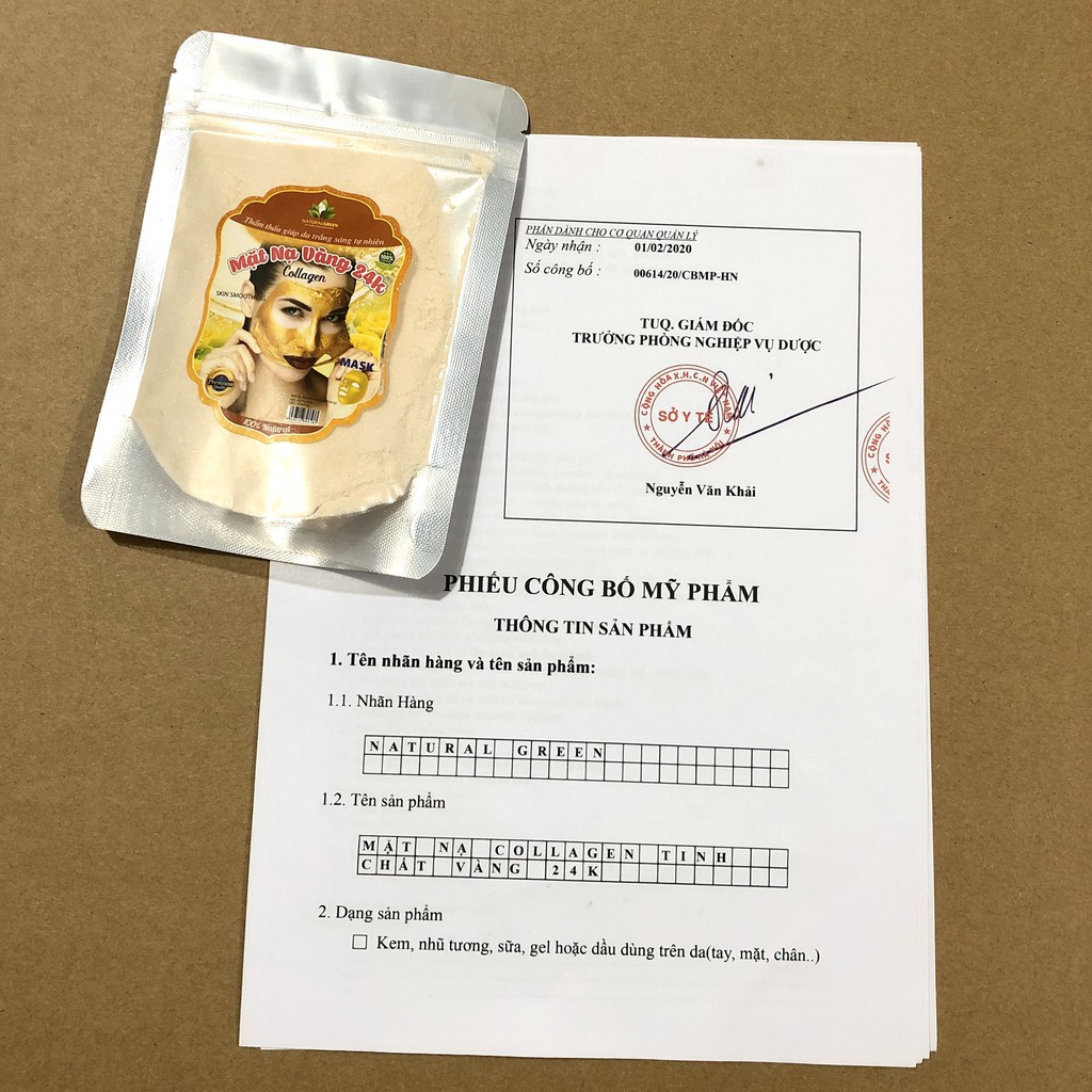 BỘT ĐẮP MẶT NẠ COLLAGEN TINH CHẤT VÀNG 24K GOLD GÓI 100GR | Thế Giới Skin Care