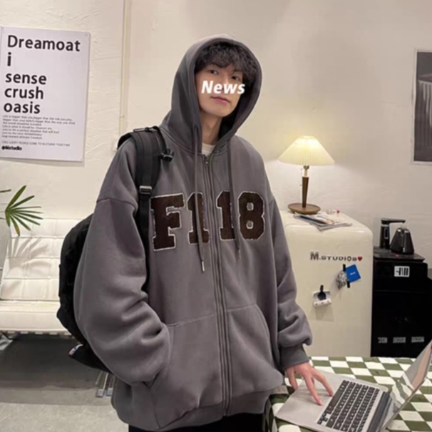 Áo Hoodie Dáng Rộng In Chữ Phong Cách Hàn Quốc Thời Trang Cho Nam