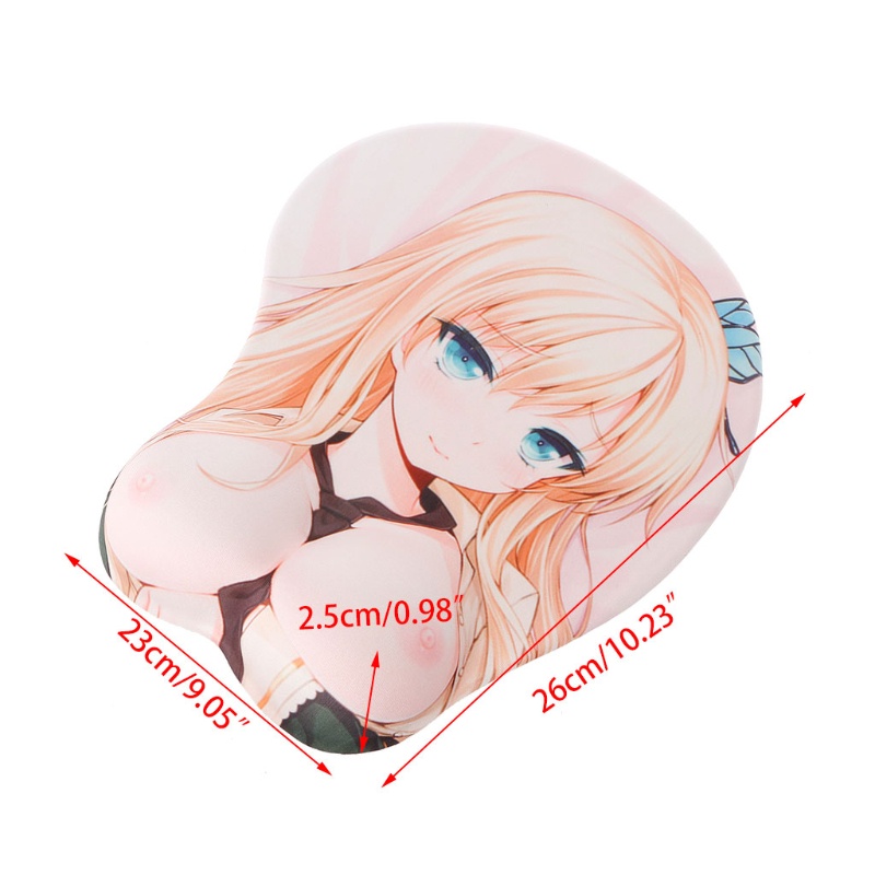 CRE  Cartoon Anime 3D Beauty Sexy Chest Silicone Mouse Pad Wrist Rest Support Mat