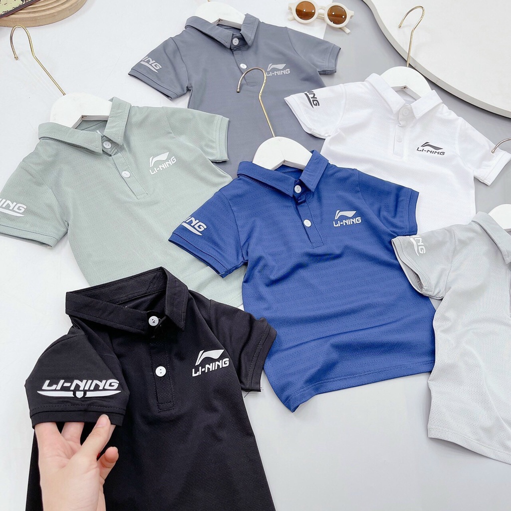 Áo bé trai cộc tay , áo thể thao cho bé mặc mùa hè từ 10-20kg chất liệu thông hơi, 4 màu khỏe khoắn