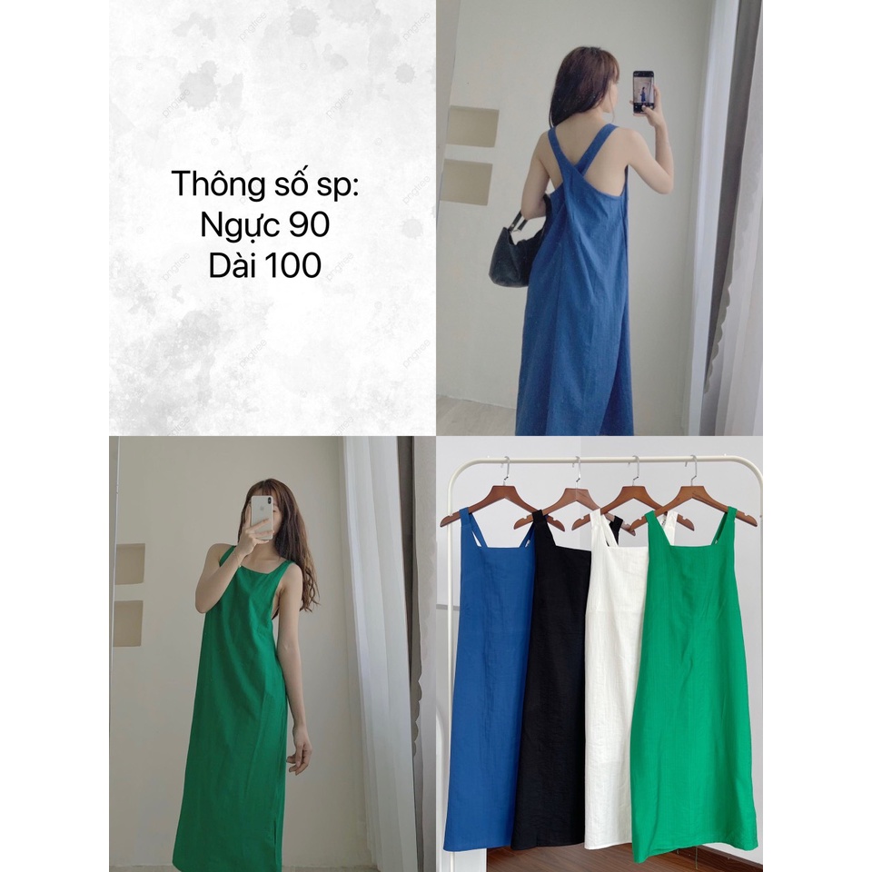 MARY DRESS -Đầm midi suông lưng chéo Váy midi suông lưng chéo LOVI