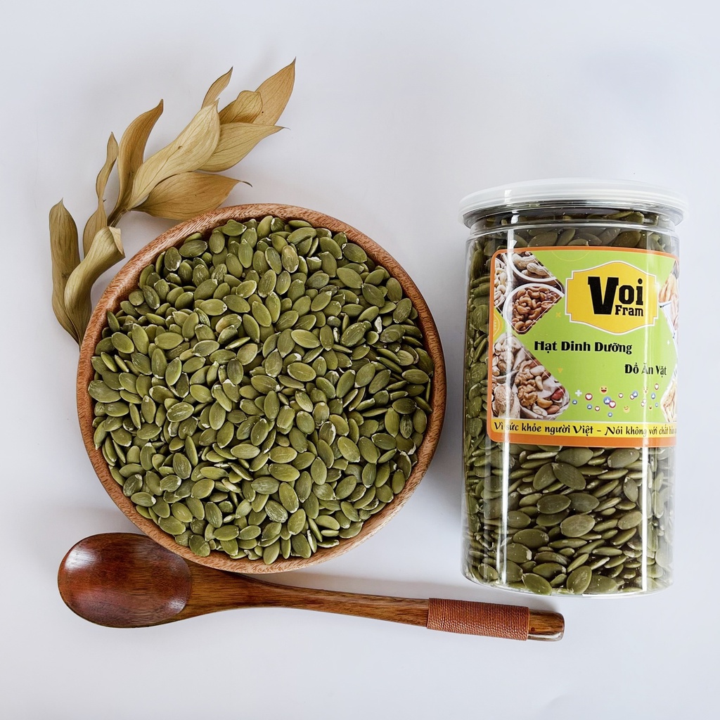 500gr Nhân hạt bí xanh tách vỏ sấy chín hoặc tươi sống VOIFARM
