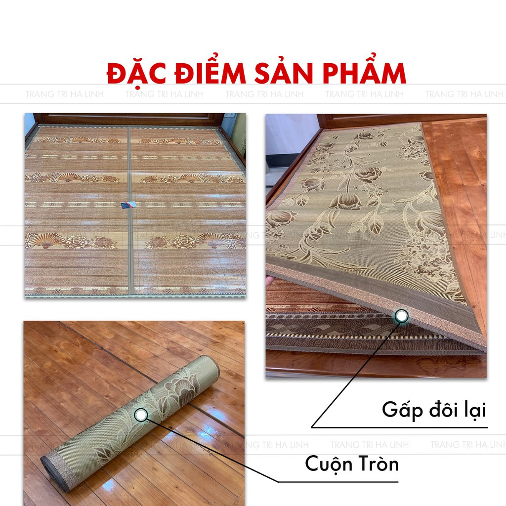 "Lô hàng nhanh" Chiếu trúc tăm vân gỗ điều hòa đế lụa cao cấp , chiếu trúc tre nhập khẩu mát lạnh mùa hè