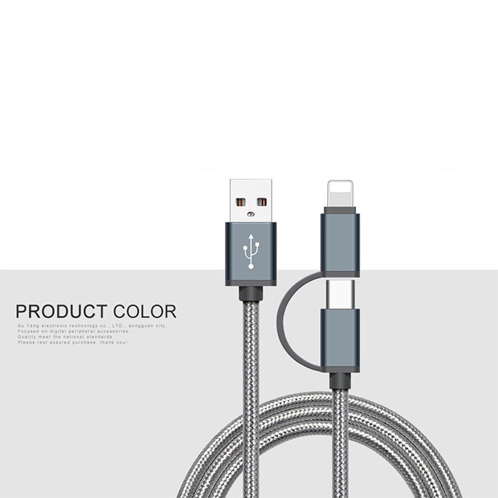 Dây cáp sạc USB loại C 2 trong 1 dành cho Xiaomi Iphone