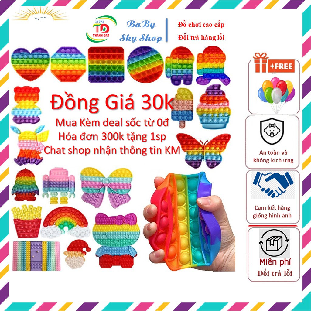 pop it Đồ Chơi Bóp Bong Bóng Giải Tỏa Stress Bằng Silicon – Pop It Tiktok 2022