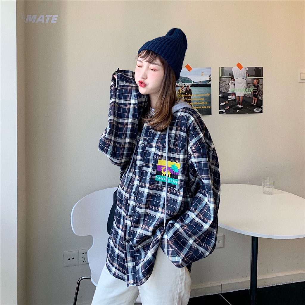 Áo Khoác Sơ Mi Có Nón Họa Tiết Caro Thời Trang 5772020 | BigBuy360 - bigbuy360.vn