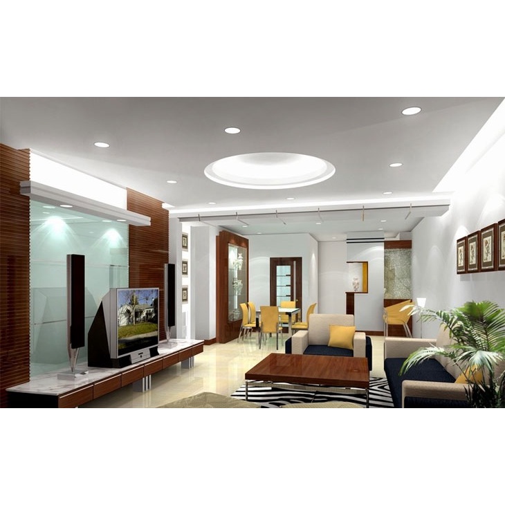 Đèn led âm trần 3 Chế độ màu 9w viền Bạc lỗ khoét 110 - Bảo Hành 12 tháng