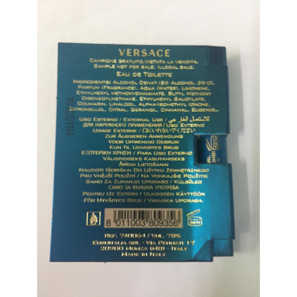 Mẫu thử nước Hoa Nam Versace Eros EDT 1ml | BigBuy360 - bigbuy360.vn