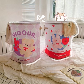 Giỏ Đựng Quần Áo Dơ Bằng Vải Gấp Gọn Họa Tiết Hoạt Hình Dễ Thương