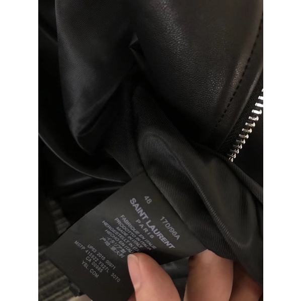 Áo da bò nhập ý biker Saint Laurent bestquality