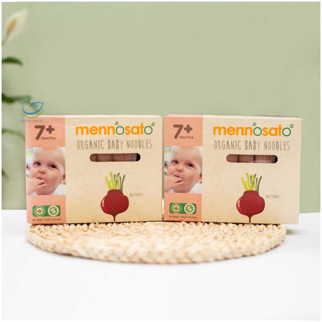 Mì somen rau củ hữu cơ cho bé Mennosato chính hãng, mì nui ăn dặm cho bé 7 tháng
