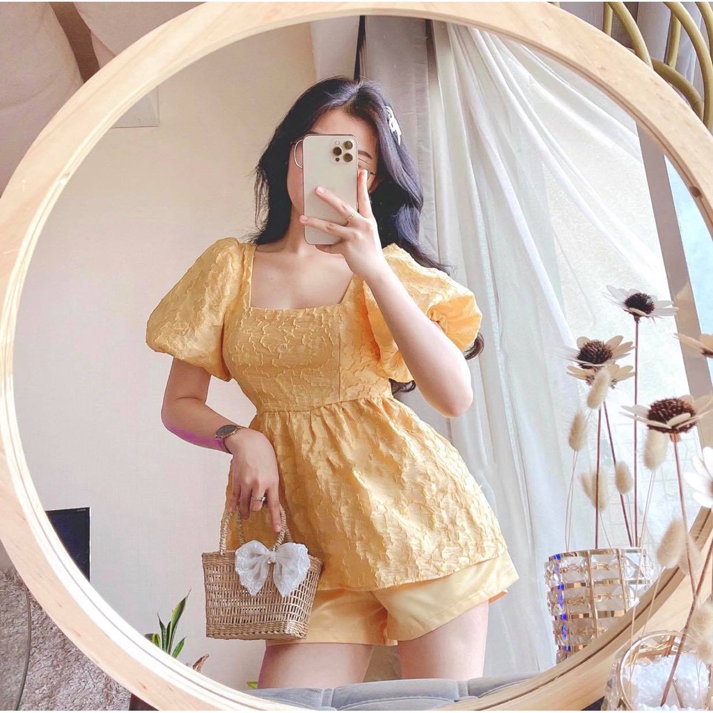 [Mã WAMT1505 giảm 10K đơn 0K] (FREESHIP-HÀNG CÓ SẴN SLL) SET QUẦN SHORT+ ÁO BABYDOLL HOA NỔI❤️CHIBEST | BigBuy360 - bigbuy360.vn