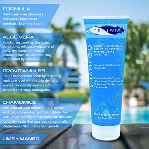 Dầu gội TRISWIM chuyên dùng đi bơi loại sạch clo, mùi clo và muối biển làm mềm, suôn mượt tóc, giữ màu tóc MIRILIK