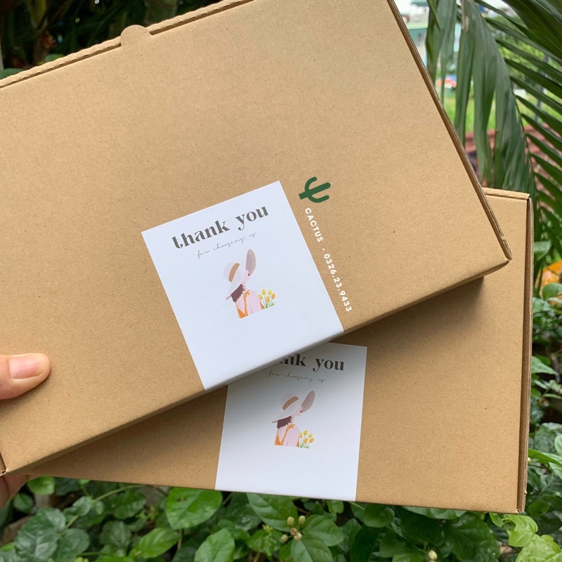 Combo 100 Tem Thank You Dán Hộp