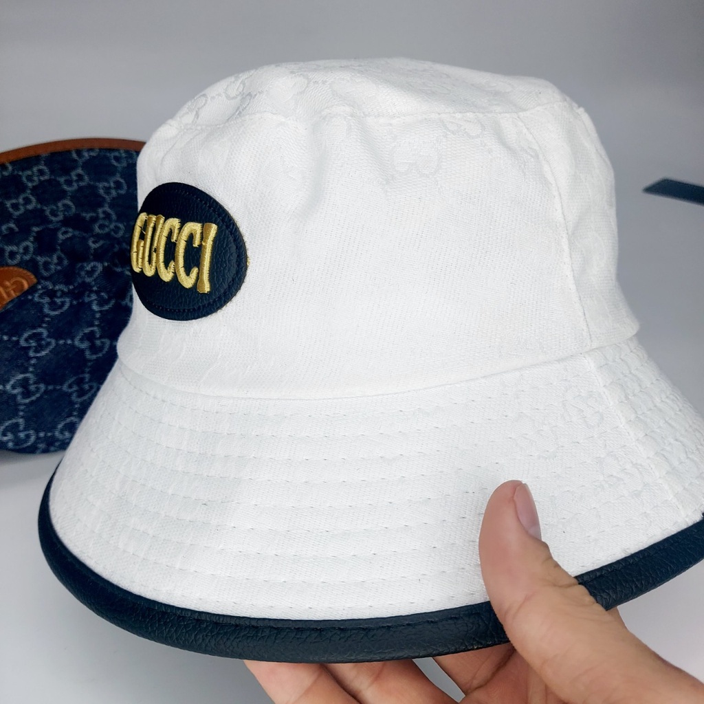 Nón vành tròn Gc logo nổi chất liệu da họa tiết đẹp from 56 - 58