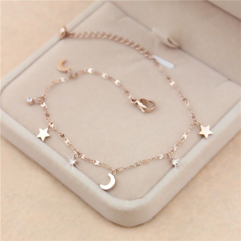 Lắc Chân Bằng Thép Titan Hình Trăng Sao Xinh Xắn Cho Nữ | BigBuy360 - bigbuy360.vn