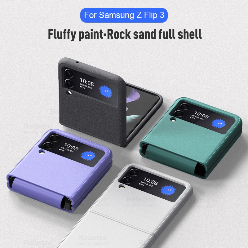 NEW Matte Feel Siamese Phone Cover For Samsung Galaxy Z Flip 3 5G ZFLIP 3 Zflip3 Flip3 Anti-Fall Protective Cases Coque