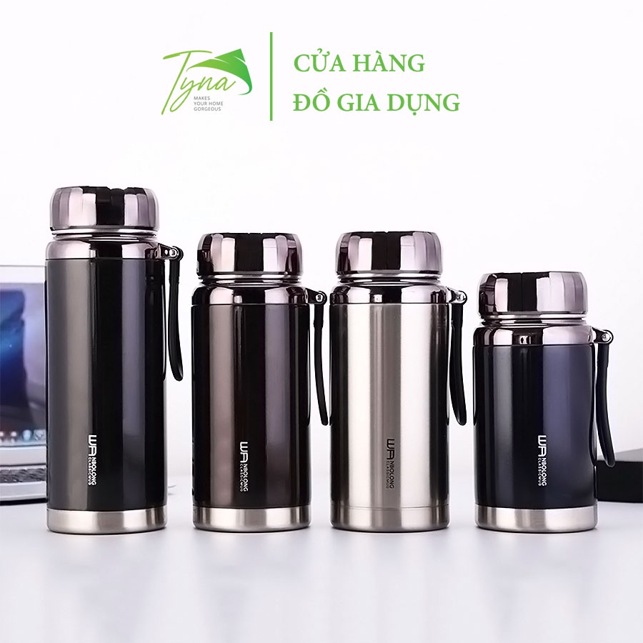 [Tyna shop] - Combo bình giữ nhiệt Inox SUS 304 cao cấp WA NBOLONG 1200ml kèm Set ống hút Inox + Túi giữ nhiệt 2 lớp