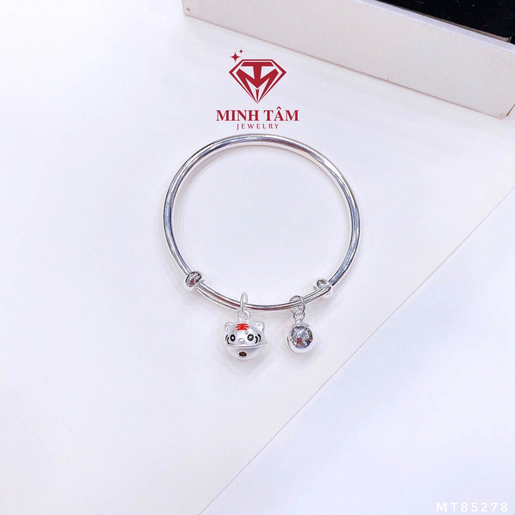 Vòng tay bạc con giáp hổ bạc cho bé Minh Tâm Jewelry