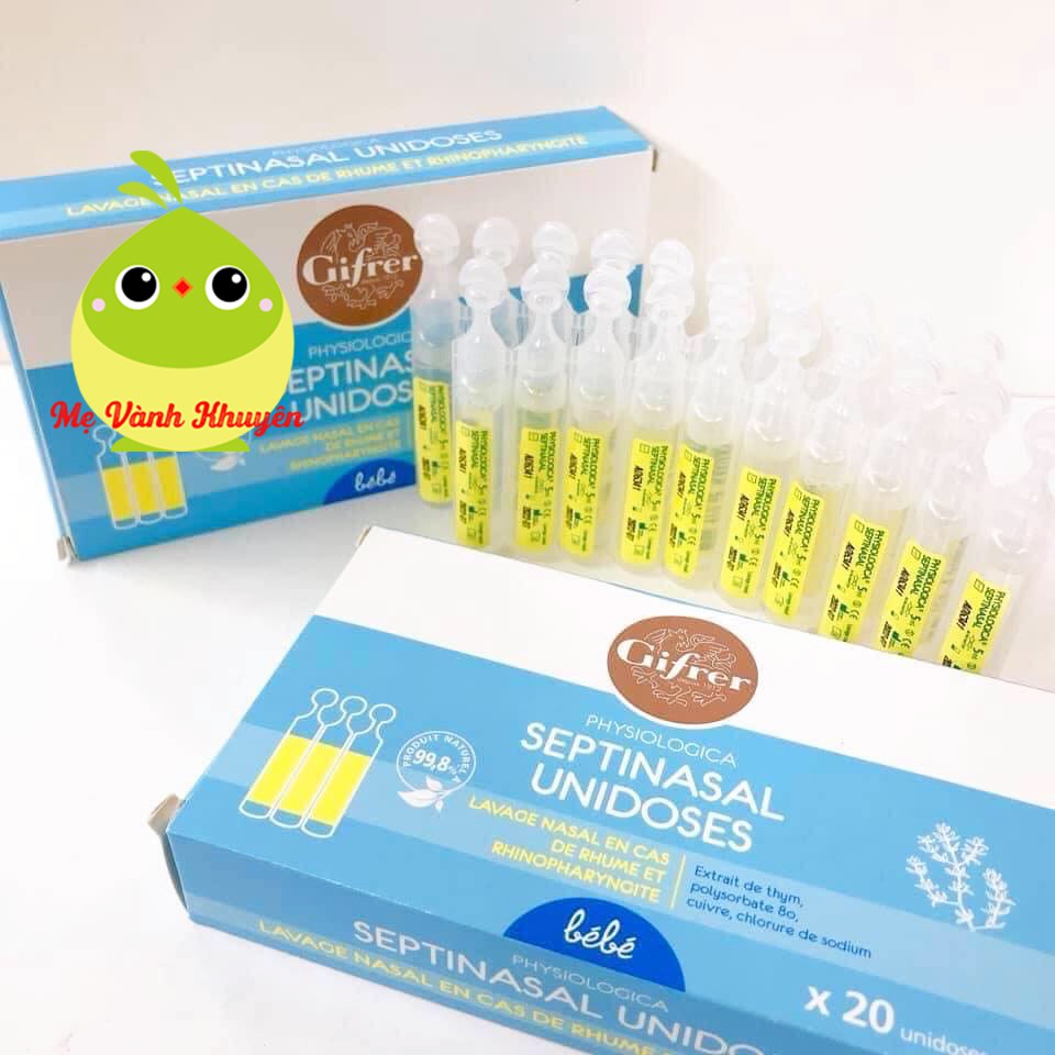 Nước muối sinh lý Gifrer tép xanh/tép vàng/xịt vàng, Pháp