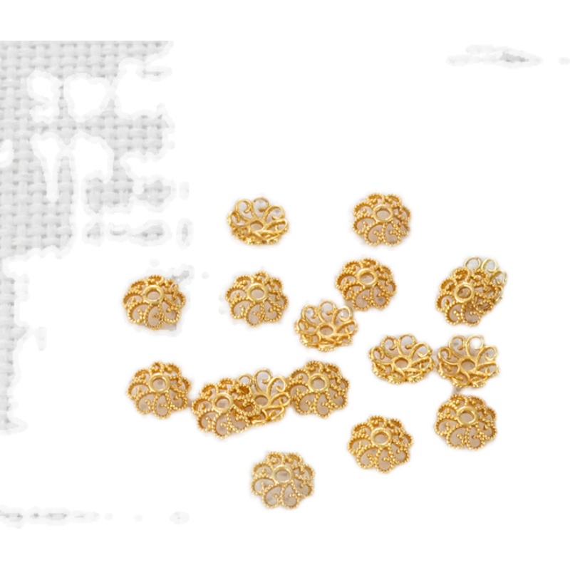 Set 50 Phụ Kiện Giá Đỡ Vòng Tay/Dây Chuyền/Mũ/Vòng Tay Ren Màu Vàng 18k 6mm diy