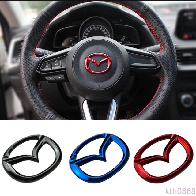 Trang trí logo trên vô lăng xe mazda 3, 6, cx5 ốp logo vô lăng mazda