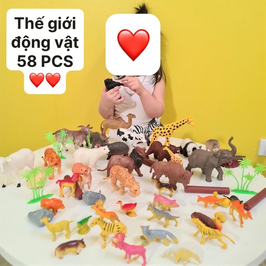 Đồ Chơi Mô Hình Động Vật 58 Chi Tiết Chất Liệu Nhựa An Toàn Cho Bé