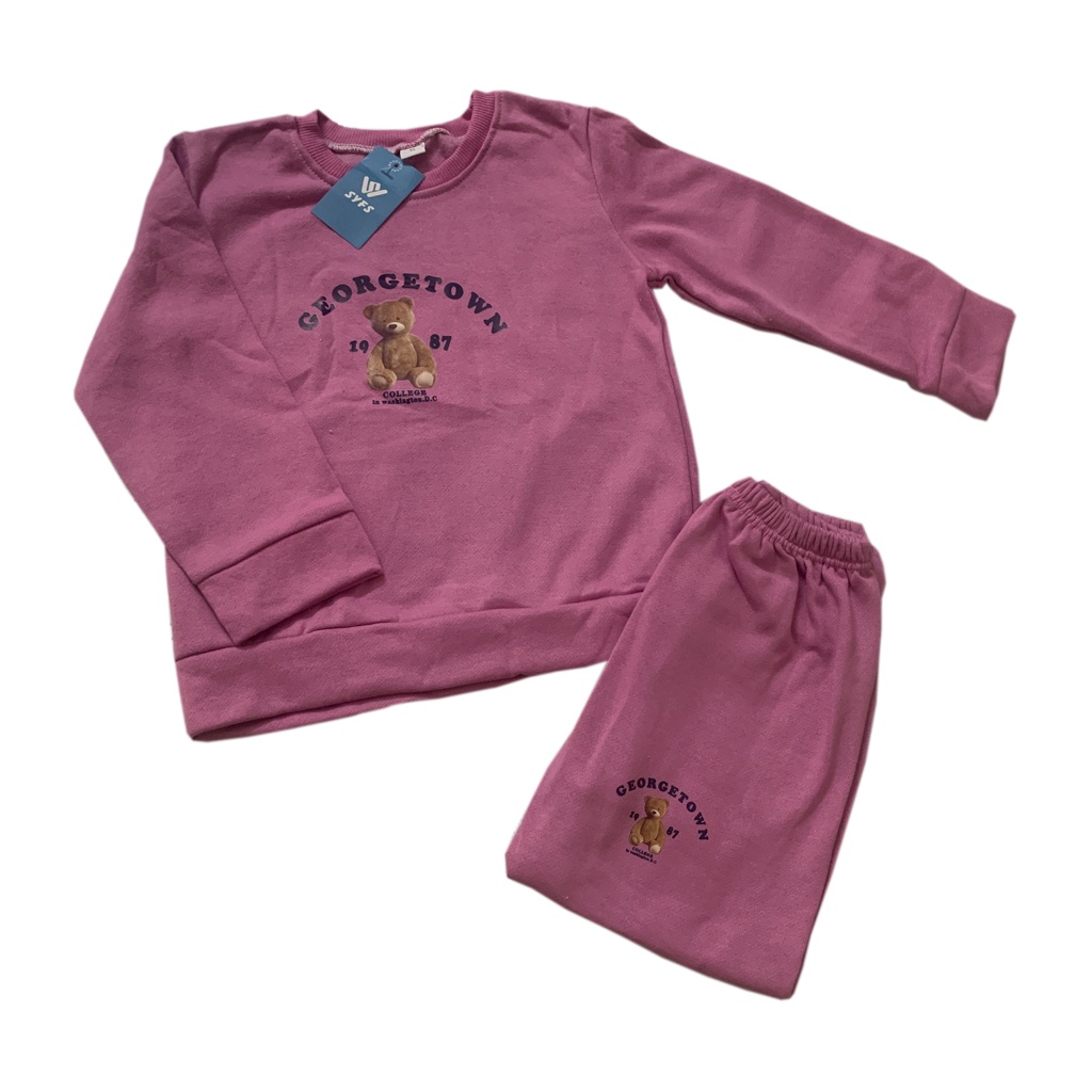 Đồ bộ nỉ lông trẻ em dài tay, bộ thu đông cho bé lót lông hàng xuất khẩu