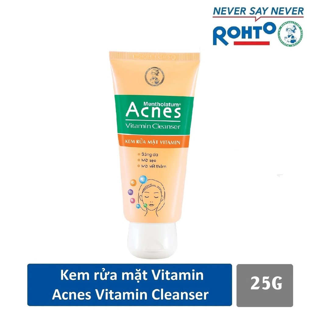 Kem rửa mặt sáng da mờ vết thâm Acnes Vitamin Cleanser 25g