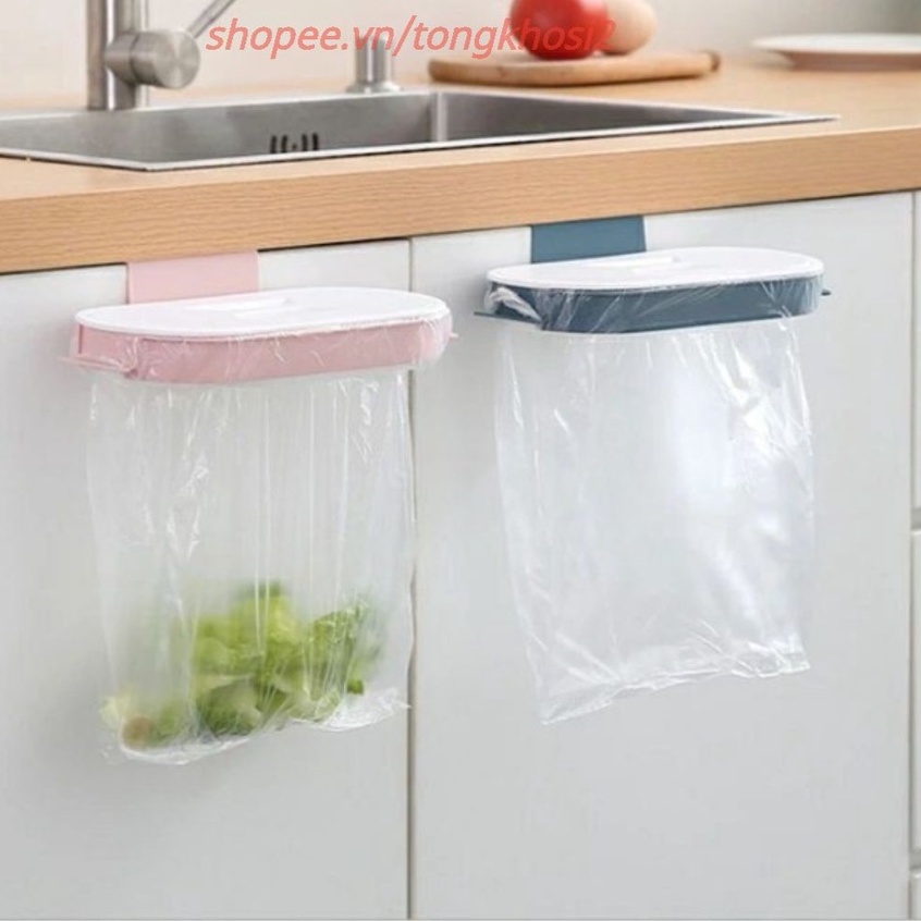 Giá treo túi rác có nắp/ Khay treo túi đựng rác nhà bếp có nắp chống mùi hôi- #giatreo