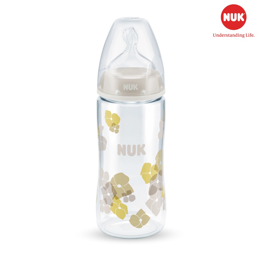 [CHÍNH HÃNG] Bình sữa NUK PA 300ml Silicone S1 S2 - M (size núm ti trung bình)