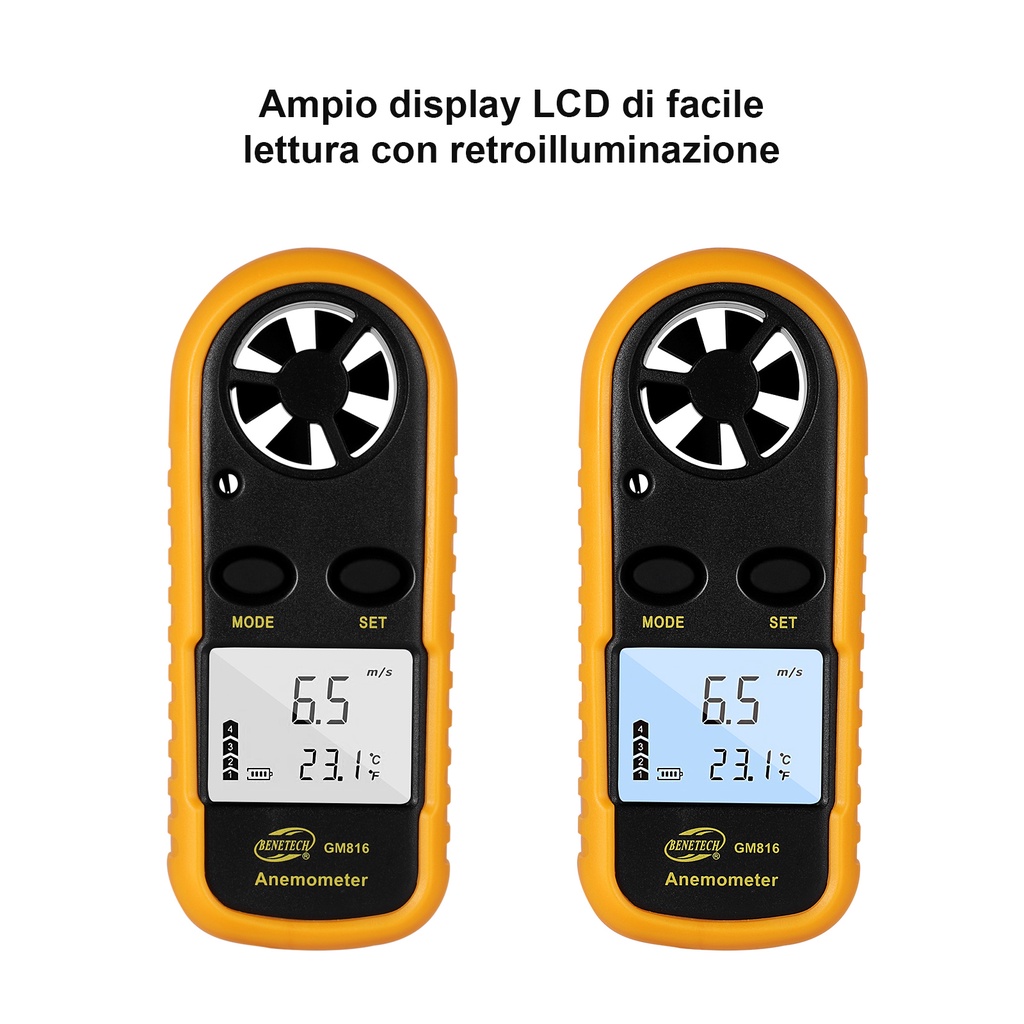 [Kitch]Digital Anemometer Wind Speed Gauge LCD Display Handheld Airflow Windmeter Thermometer